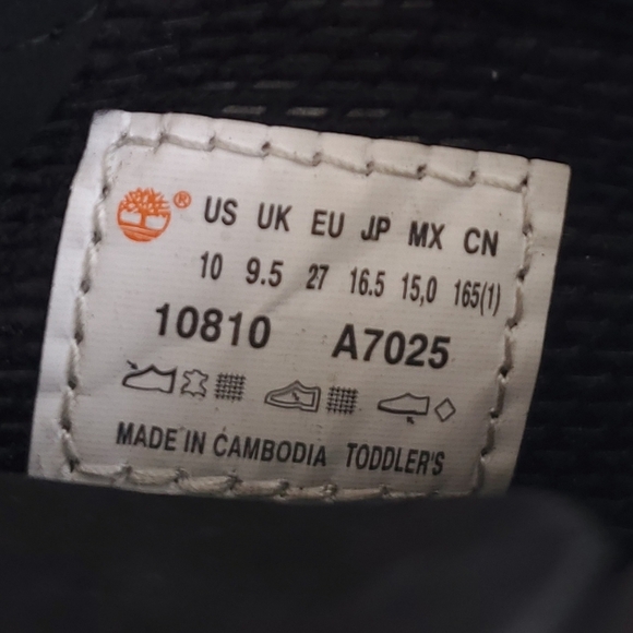 Timberland Premium Leather Cold Weather Combat Boots Black Kids Size 10 - Picture 6 of 6